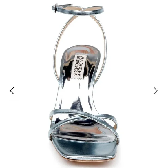 Badgley Mischka Size 9 Mint Blue Strappy Bead Heel Sandal NEW Callie $245 - Picture 4 of 6